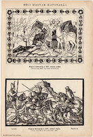 Régi magyar katonaság, egyszínű nyomat 1892, magyar, Athenaeum, hajdú, huszár, Erdély, katona, XVI.