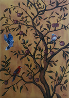 Keleti stílusú dekorációs festmény,Molnár Gabriella,100x70 cm
