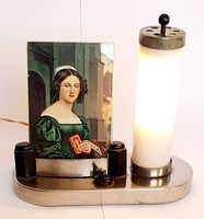 Régi asztali lámpa fényképtartóval