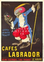 Vintage francia kávé reklám hirdetés plakát reprint nyomat Cappiello majom ruhában csimpánz kalap