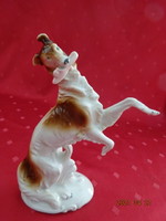 Német minőségi porcelán, antik kutya figura, papuccsal a szájában. Vanneki!