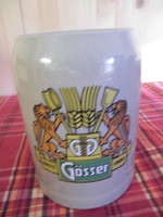 Gösser sörös korsó német  porcelán, W.Germany vésett jelzéssel 0,5l / Gerz