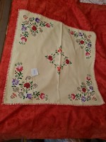 Hand embroidered tablecloth 68x71 cm