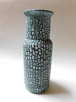 Retro kerámia iparművész váza kraklé mázzal