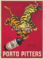 Vintage szeszesital likőr reklám plakát reprint nyomat Cappiello két tigris Porto Pitter alkohol
