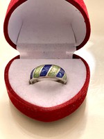 Faberge style beautiful antique silver ring 016