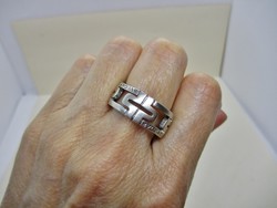 Szép régi széles ezüst Bulgari karikagyűrű