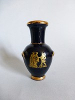 Görög,mitológiai jelenetes porcelán váza 24 karátos aranyozással