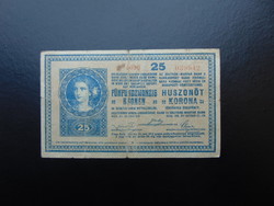 25 korona 1918 3000 feletti sorszám ritkább bankjegy  02
