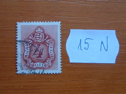MAGYAR KIRÁLYI POSTA 4 FILLÉR 1941 Az érték és a címer ábrája 15N