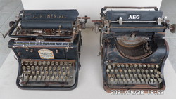 Régi AEG és CONTINENTAL írógép dekorációnak, alkatrésznek