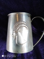 Ezüst 830-as dombornyomott füles pohár (Etiópia)
