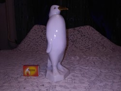 Régi Hollóházi arany csőrű pingvin figura, nipp - 24,5 cm