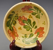 Antik Erdélyi ( Magyarlápos ?) leveses tányér - paraszttányér. Több mint 100-éves. 17 cm