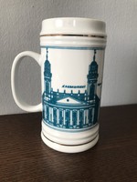 Hollóháza Debrecen sörös korsó porcelán