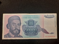 Gyönyörű Jugoszláv 50000 Dínár 1993