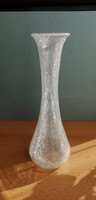 Dekoratív Karcagi fátyolüveg váza fehér