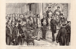 Ferenc József, művészház avatás, Bécs (2), metszet 1868, 14 x 22 cm, monarchia, császár, osztrák