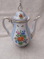 Antik kézzel festett S&C Bavaria virágmintás kávé kiöntő 1918-1935