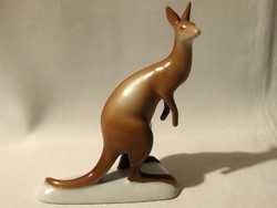 Nagyon ritka, régi pecsétes Hollóházi porcelán kenguru