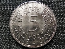 Németország NSZK (1949-1990) .625 ezüst 5 Márka 1966 D (id22998)