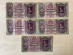 5 db 100 pengő - díjmentes postázással
