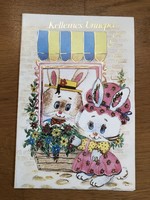 Kellemes Ünnepet - aranyos kinyithatós kis Nyuszis képeslap