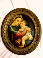 Raffaello Santi , Madonna della Seggiola ,   olajfesték, fémlemezen,