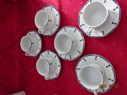 Német porcelán teáscsésze + alátét, hat darabos. Vanneki!