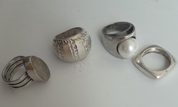 4 db ezüst gyűrű egyben eladó