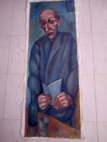 Gyula Bakányi painting 110 x 40 cm