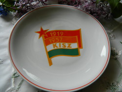 KISZ 1919-57 fali tányér, Alföldi porcelán, gyűjtői