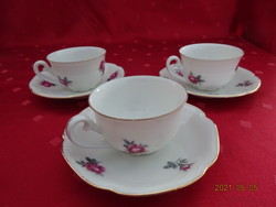 Csehszlovák porcelán, rózsa mintás kávéscsésze + alátét. Vanneki!