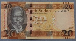 Dél-Szudán 20 pounds 2017 Unc