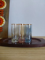 Retro,vintage színes üveg röviditalos készlet,aperitifes készlet tálcával