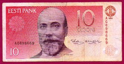 Külföldi pénzek:  Észtország  1991     10 korona
