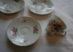 Bavaria Winterling - rózsaszín virágos csésze + 3 csészealj egyben