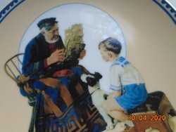 NORMAN ROCKWELL "Hajóskapitány"festménye nyomatával Bradex tál