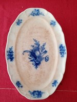 Antik (XIX. sz.i) Villeroy Boch Mettlach- Saar Baisin kék fehér ovális pecsenyés tál
