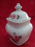 Winterling Bavaria német porcelán cukortartó, rózsaszín virágos, magassága 10,5 cm. Vanneki!