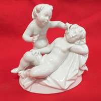Német,Germany Selb Rosenthal Puttó,Gyerek Pár Figurális Szobor,Porcelán Figura. G.Oppel.13 cm