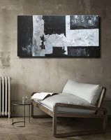 Vörös Edit: Black White Grey Modern Abstract 120x60cm