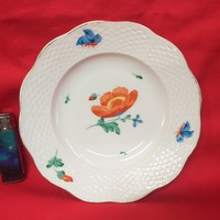 Ó-Herendi 1942,Kézi Festett Virág Mintás Porcelán Tányér.18.5 cm