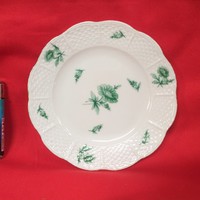 Ó-Herendi 1942,Kézi Festett Kosaras Szélű Virágos Porcelán Tál Tányér. 14.5 cm