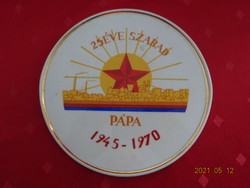 Hollóház porcelain, 25 years free pope, memorial plaque 1945 - 1970. Vanneki!