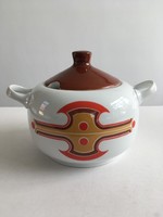 Retro, vintage Alföldi porcelán menza, leveses tál