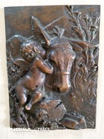 Csacsi angyallal bronz falikép