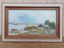 Halász tanya Olaj-vászon festmény