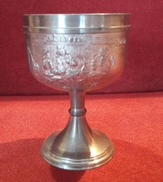 Goblet with pewter base, glass