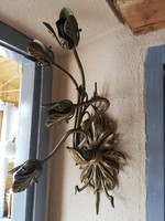 Gyönyörű virágot mintázó réz falikar lámpa Olasz Florentine